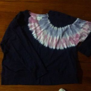 Jill oversized Navy sweatshirt with tie dye. Worn 2 times. Size Large
